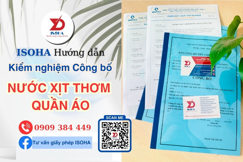 Công bố NƯỚC XỊT THƠM QUẦN ÁO: Hồ sơ, thủ tục như thế nào?