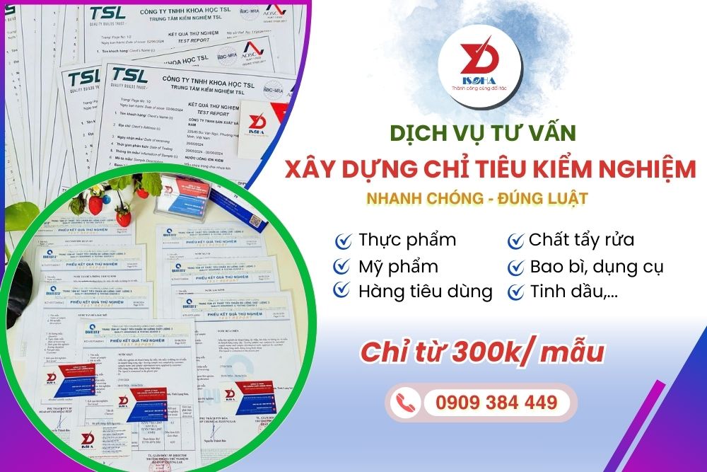 Dịch vụ Tư Vấn XÂY DỰNG CHỈ TIÊU KIỂM NGHIỆM nhanh - Đúng luật - Giá rẻ