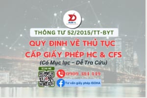 Thông tư 52/2015/TT-BYT: Quy định về thủ tục cấp giấy HC & CFS