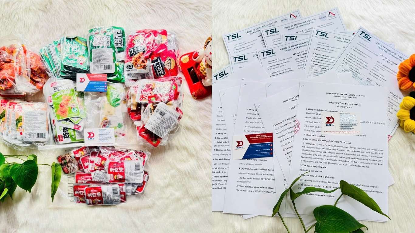 Mẫu và hồ sơ Tự công bố Đồ ăn vặt do ISOHA thực hiện